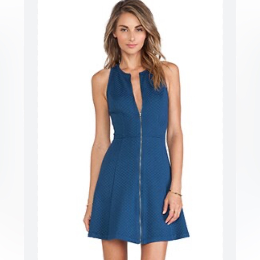 New-Trina Turk woman’s Bishop zip up Dress in  blue 4-NWT